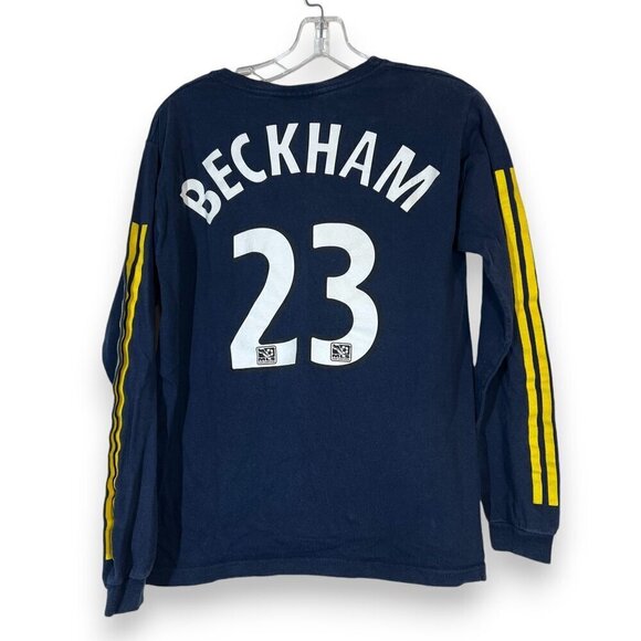 Adidas LA Galaxy Beckham Shirt Soccer Blue Large - Picture 1 of 10
